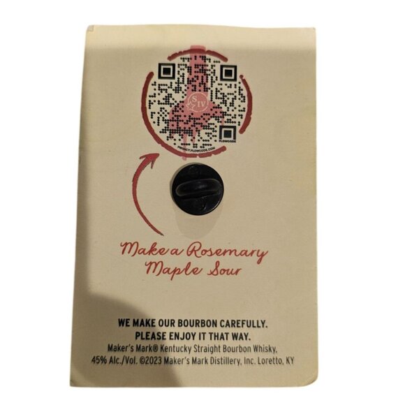 Makers Mark Rosemary Maple Sour Pin Recipe Card Ice Cube Lemon Wheel Drink 2023 - Picture 2 of 4